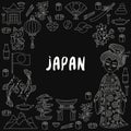 Japan doodle vector set